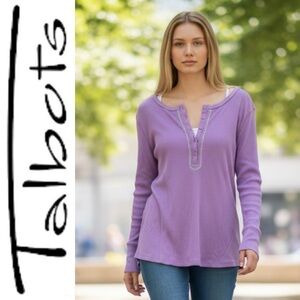 Talbots  Lavender Long Sleeve Top Size Large